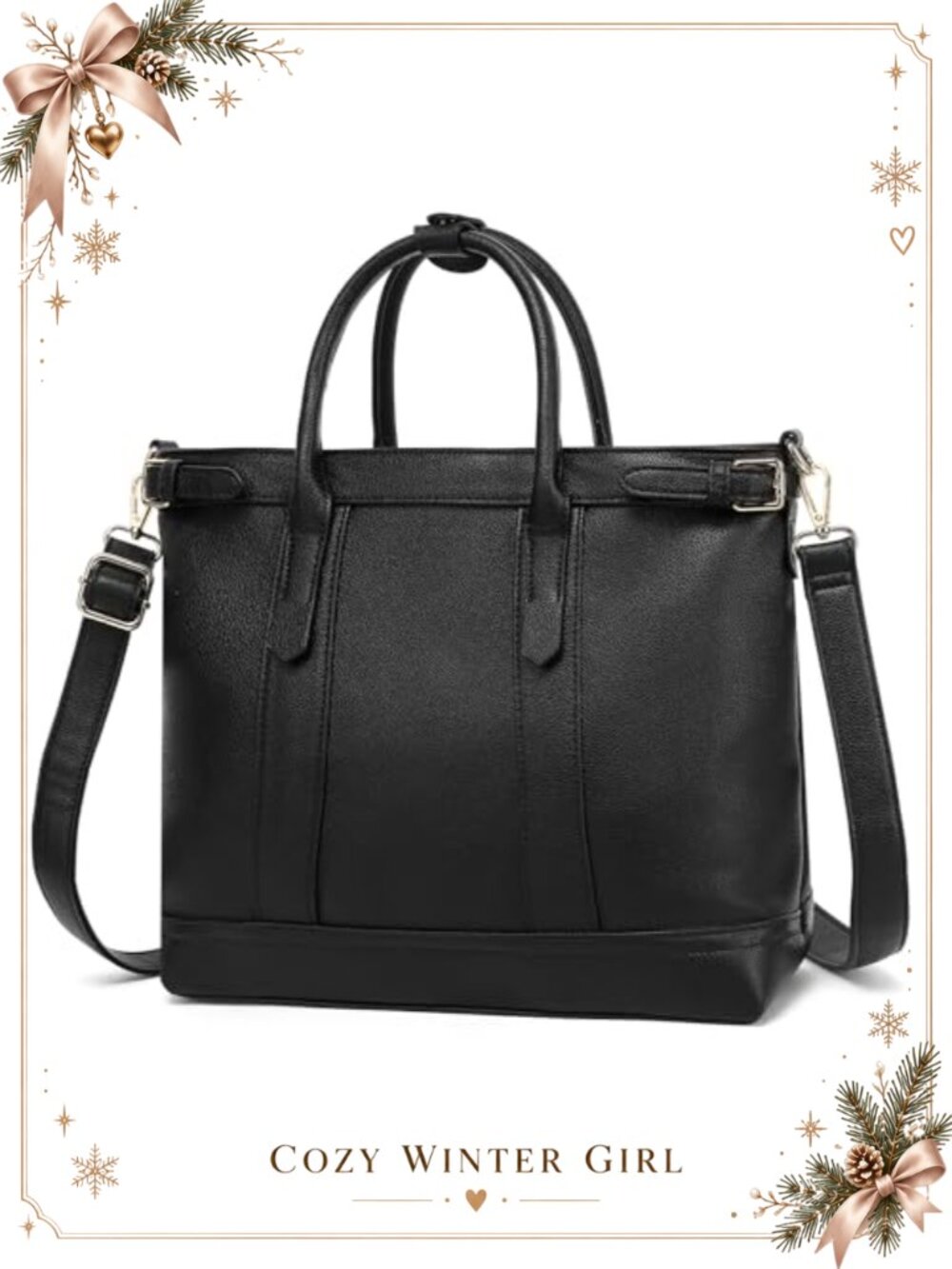 PU Leather Satchel Top-Handle Handbag Shoulder Crossbody Tote